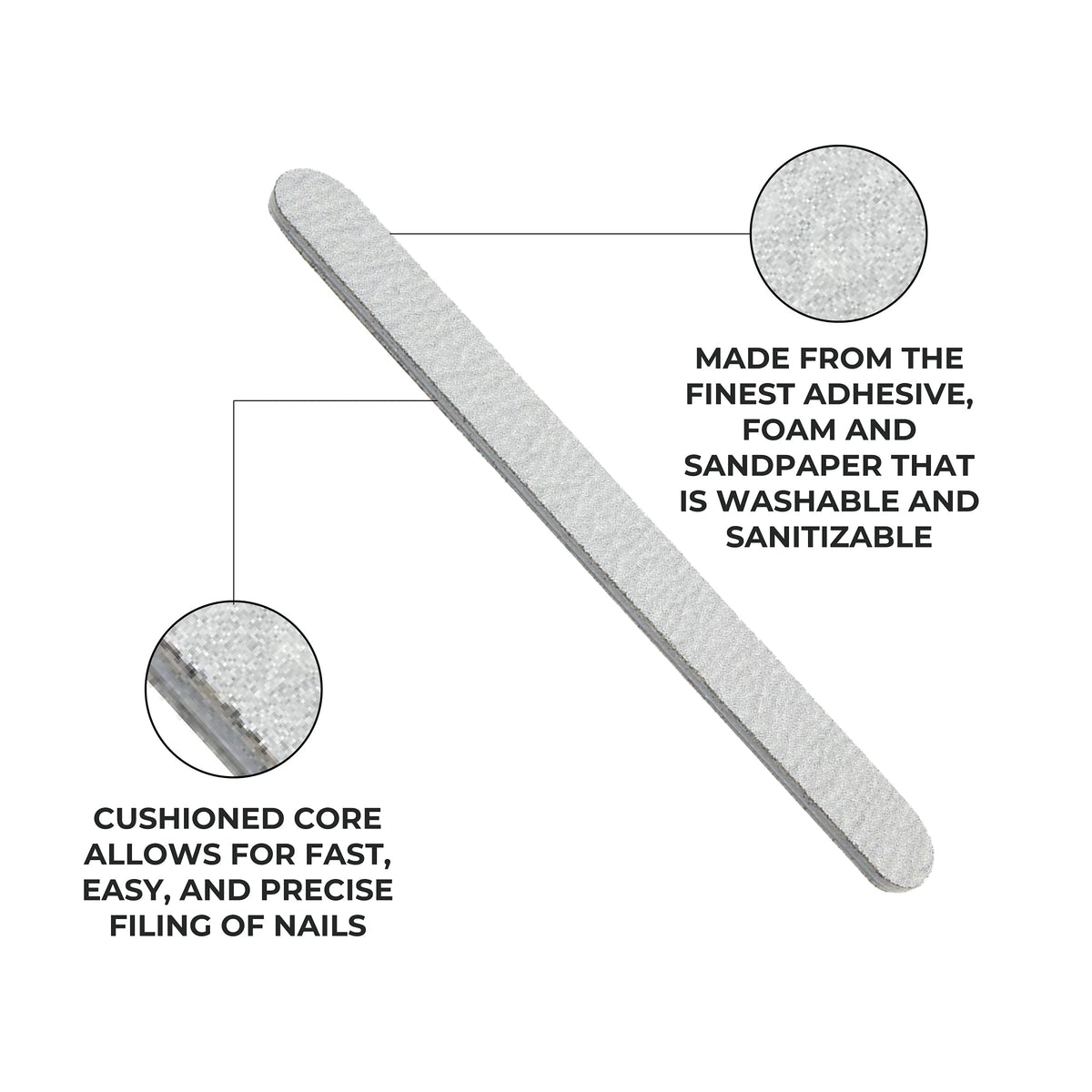 ForPro Professional Collection Zebra Foam Board Double-Sided Nail File