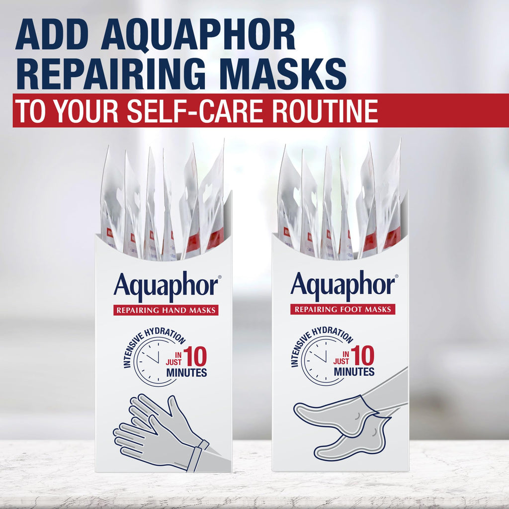 Aquaphor Repairing Hand Masks, Moisturizing Gloves with Avocado Oil & Shea Butter