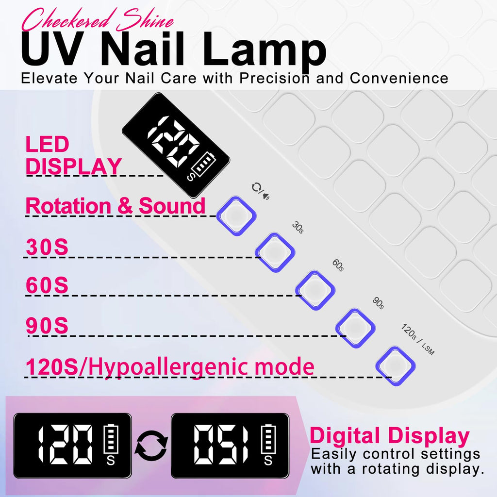 MEKK 54W Cordless UV LED Nail Lamp with Red Light and Auto Sensor
