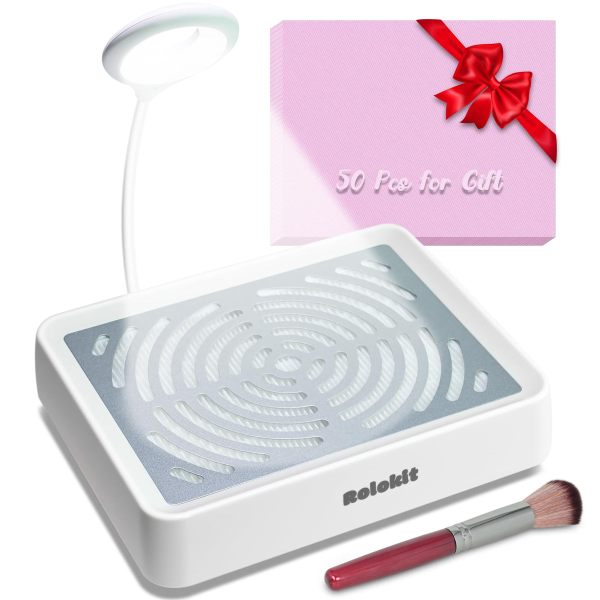 Nail Dust Collector with LED Lamp for Manicure