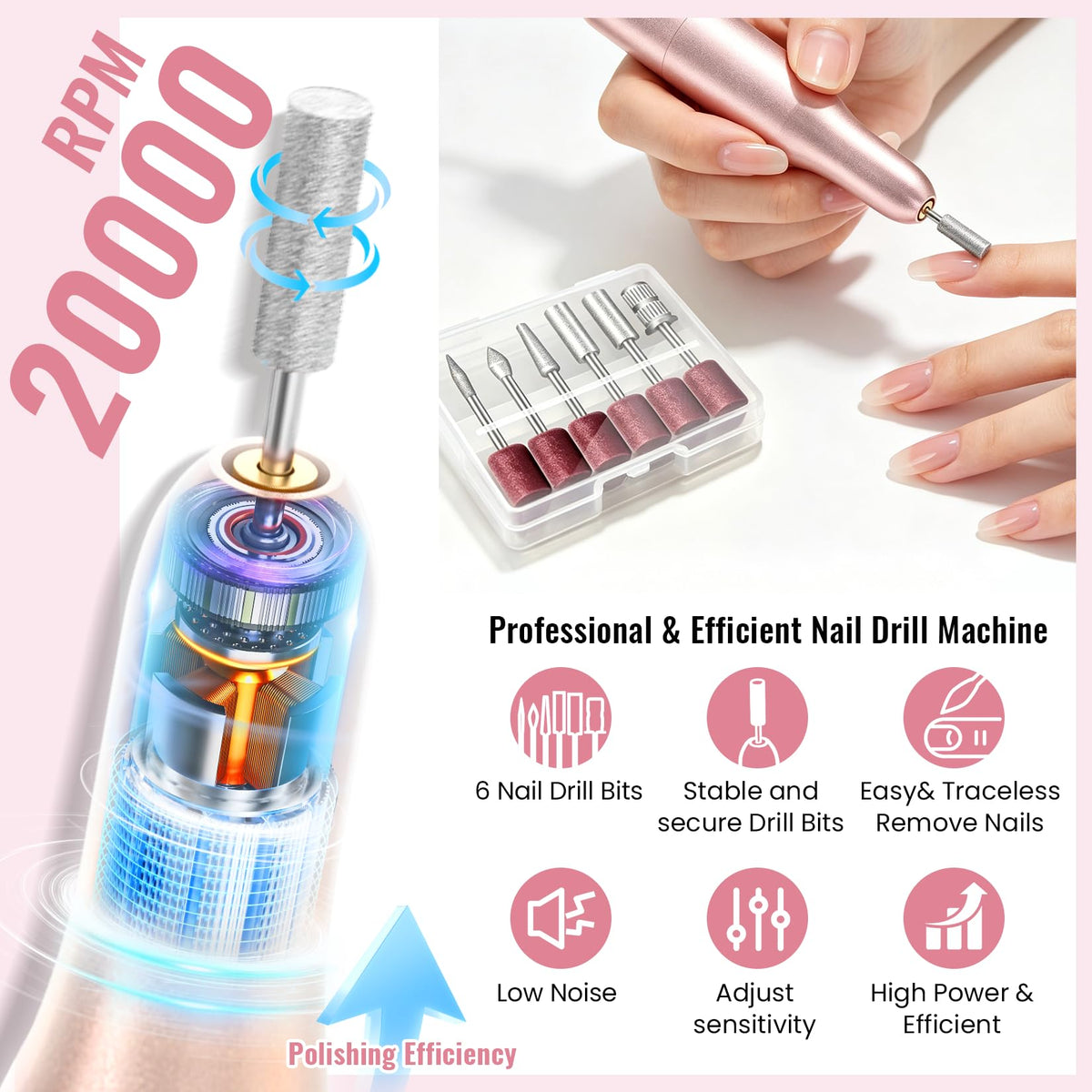 Phoenixy 68-Piece Gel Nail Polish Kit with UV/LED Lamp and Nail Drill