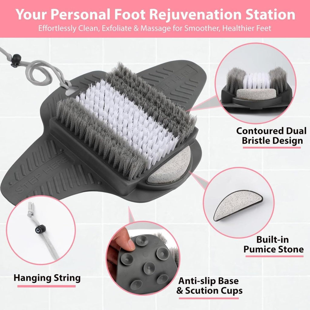 Efforest Shower Foot Scrubber Mat with Pumice Stone