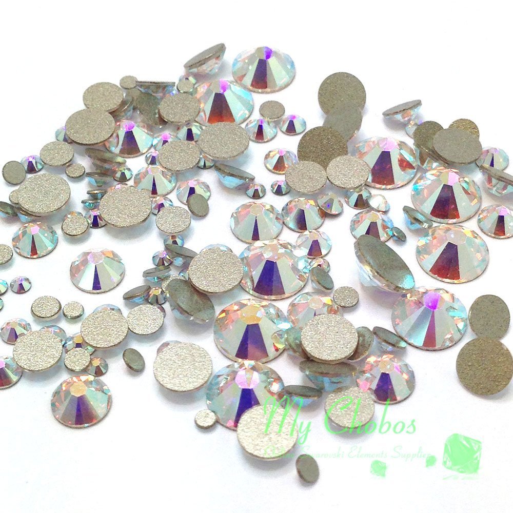 Swarovski 2088 XIRIUS Crystal AB Mixed Flatback Rhinestones, No-Hotfix