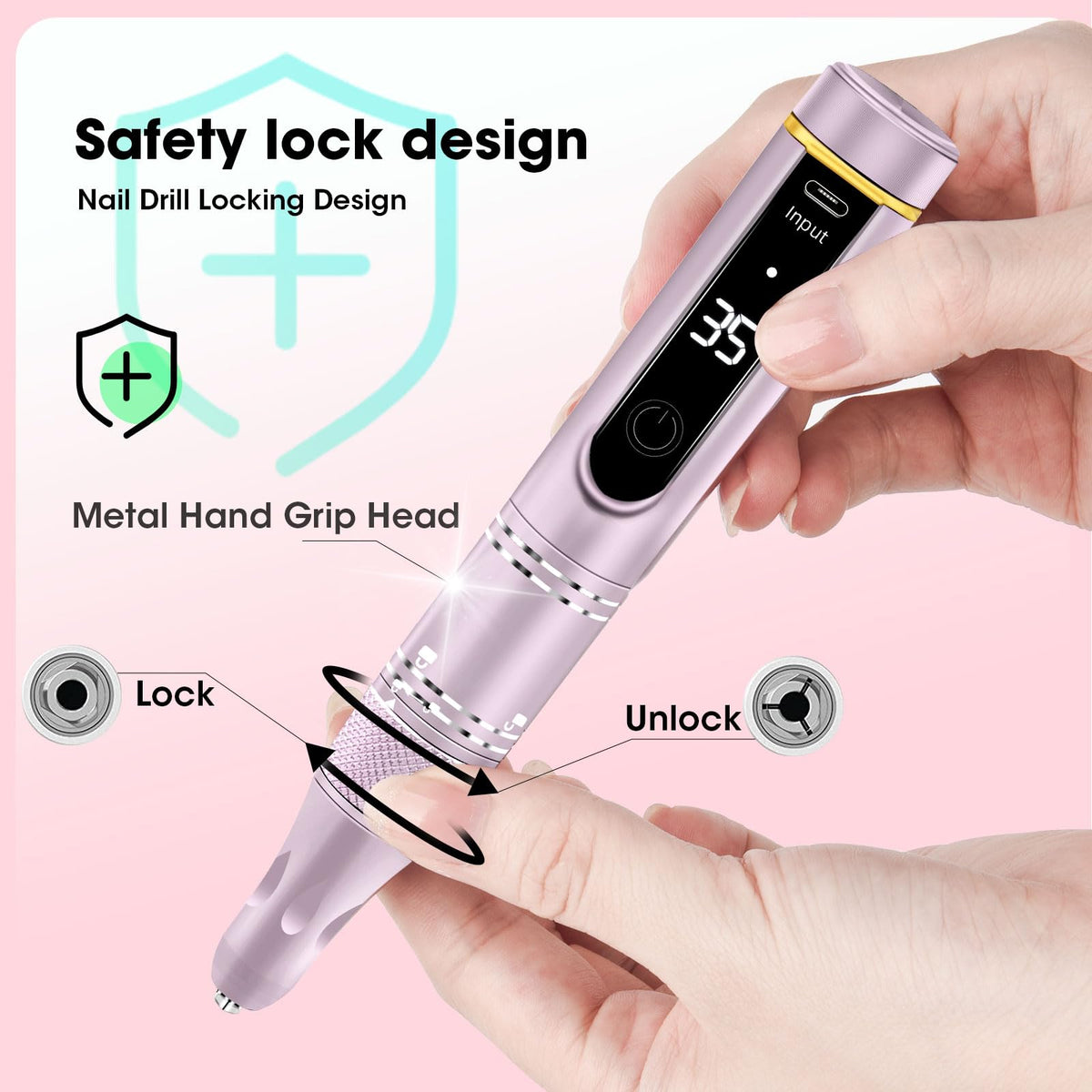Professional Cordless 35,000 RPM Rechargeable Nail Drill