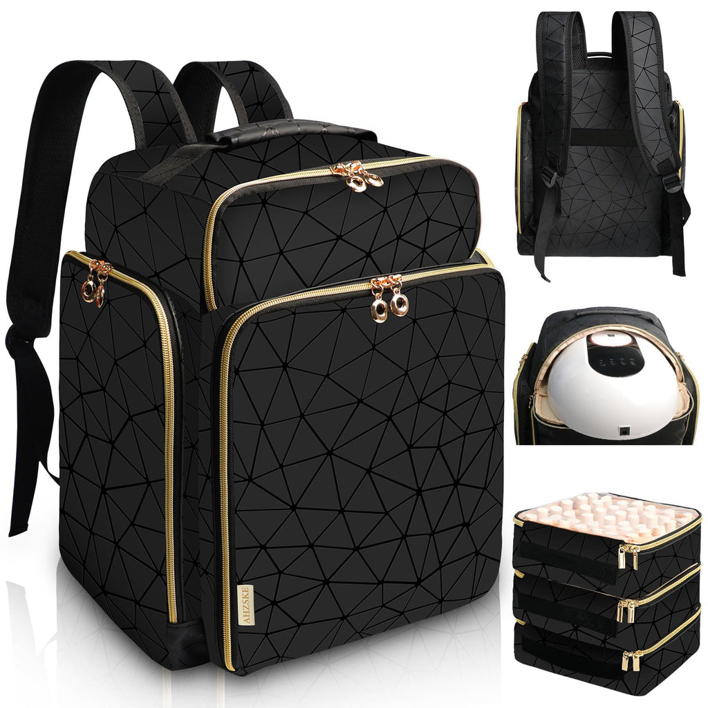 AHZSKE Nail Polish Organizer Backpack with Removable Cases