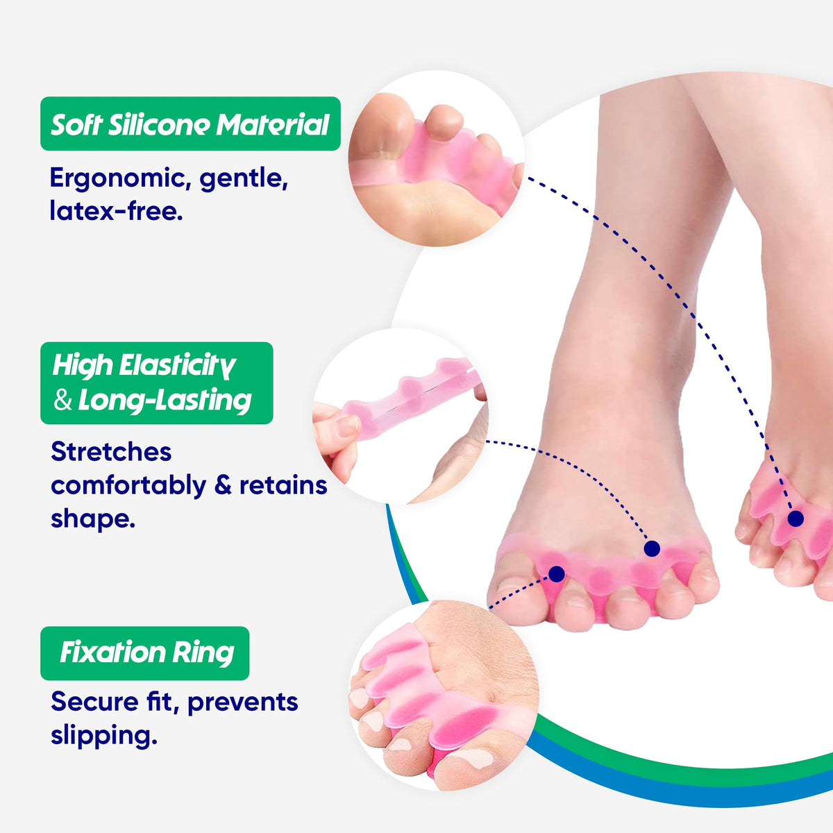 Silicone Gel Toe Separators for Women and Men