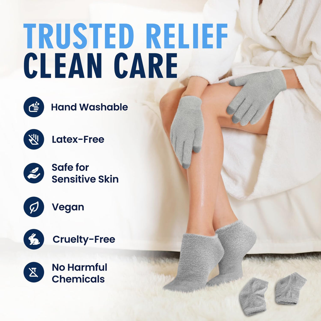Dr. Frederick's Original Moisturizing Gel Socks and Gloves Set, 3 Pairs
