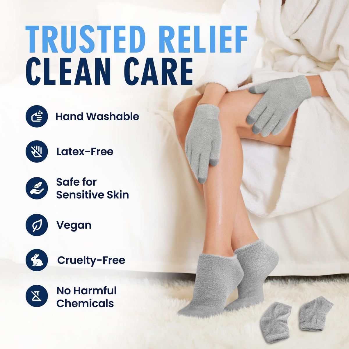Dr. Frederick's Original Moisturizing Gel Socks and Gloves Set, 3 Pairs