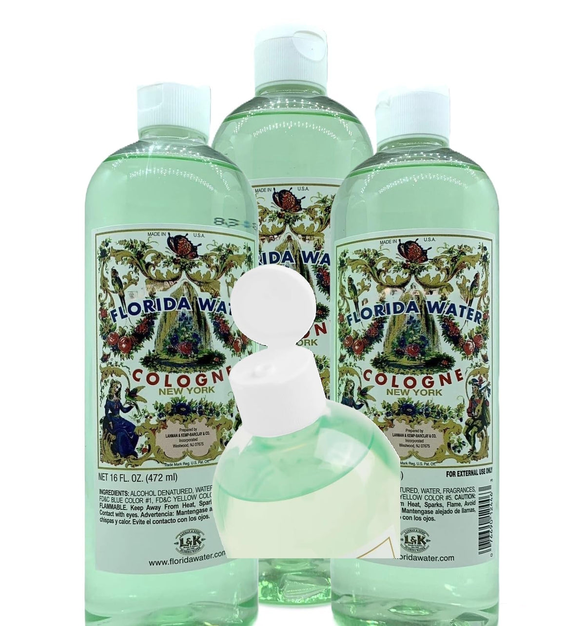 Lanman & Kemp Agua de Florida Splash Cologne 16 fl oz/472 ml, 3-Pack