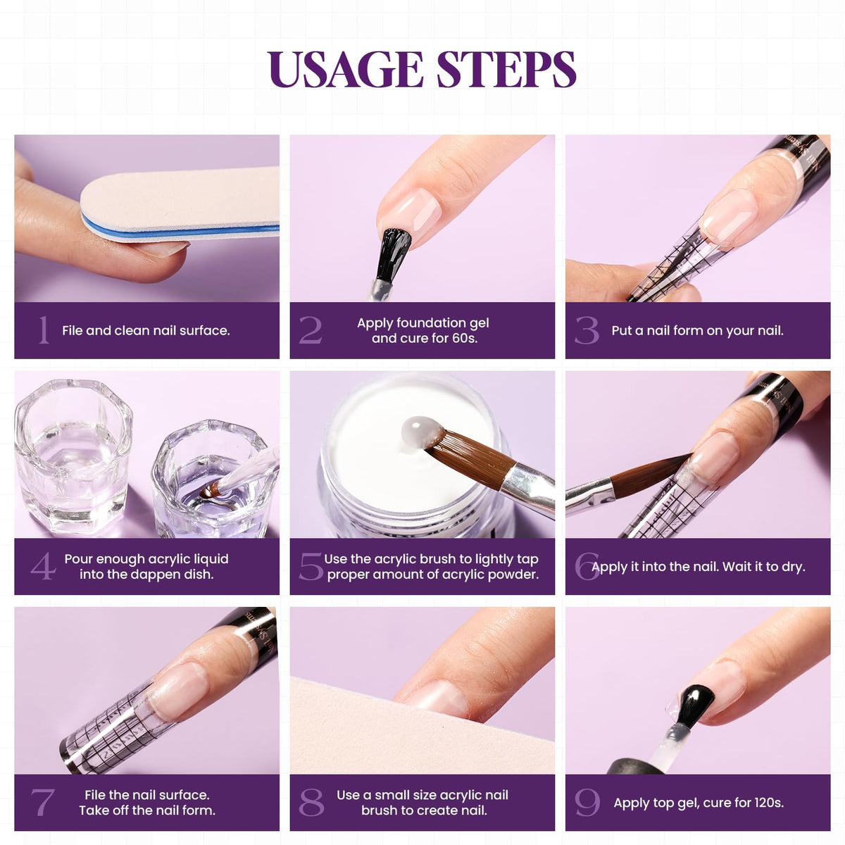 Acrylic Powder Nail Kit for Nail Art and Extensions