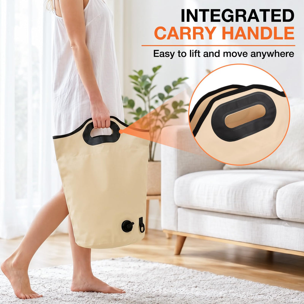 Collapsible Foot Bath Bag with Drainage Hole, Portable Folding Foot Spa Tub