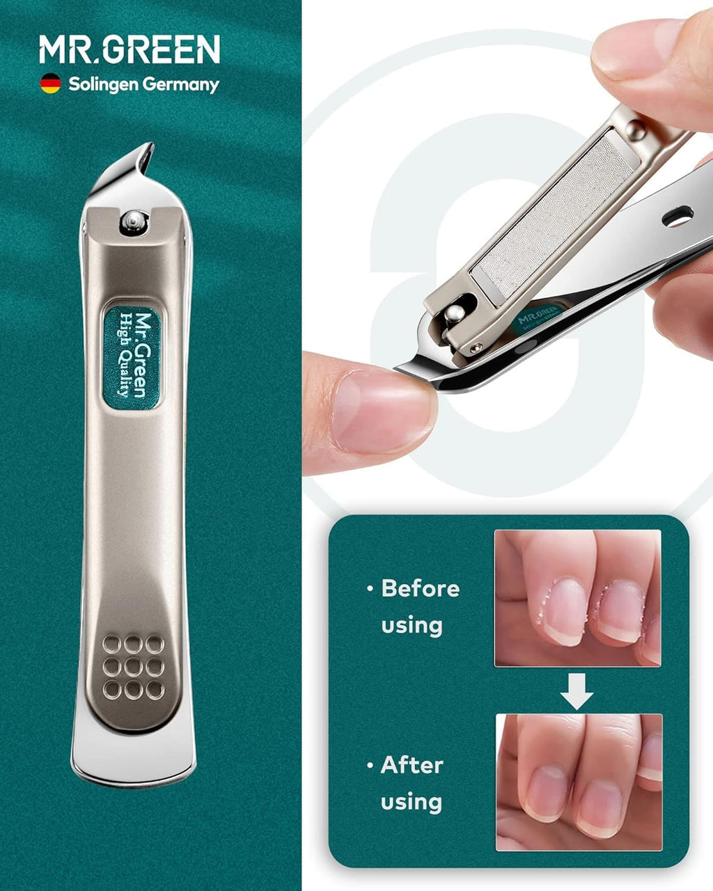MR.GREEN 12-in-1 Manicure & Pedicure Set, German Stainless Steel Nail Care Kit