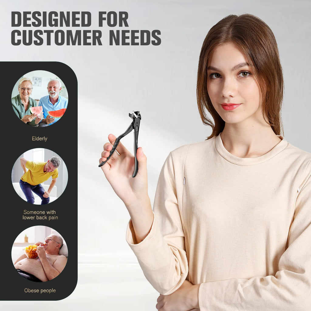FERYES Long-Handle Ergonomic Nail Clippers for Seniors