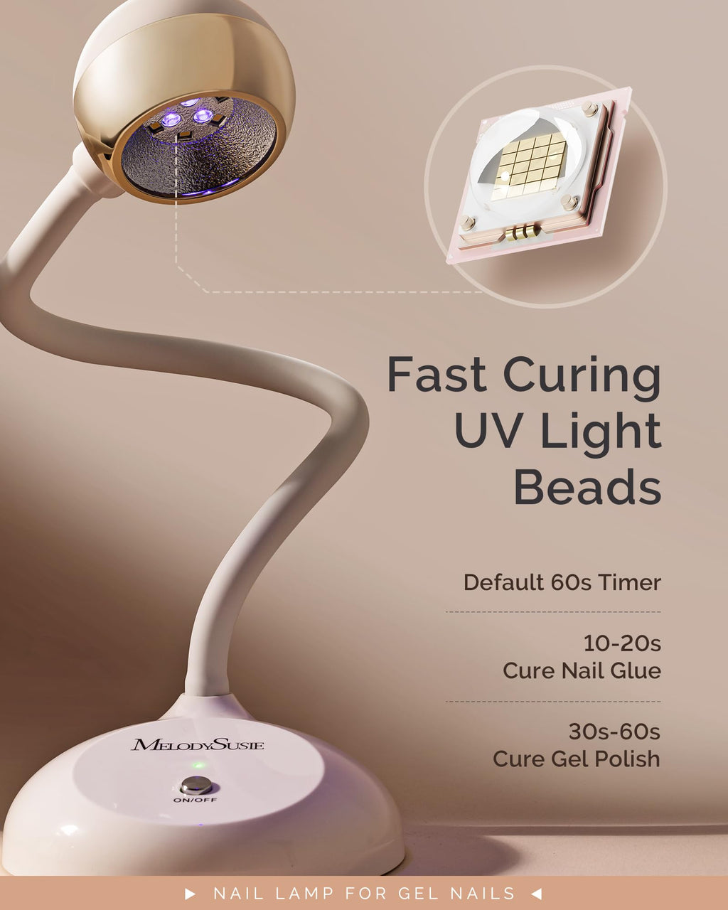 MelodySusie Rechargeable 360° Gooseneck UV/LED Nail Art Lamp