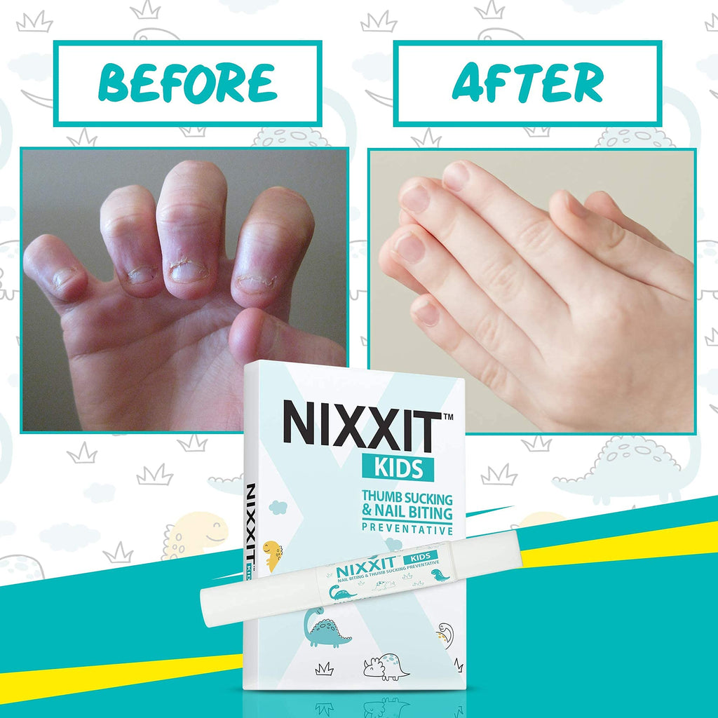 NIXXIT Nail Biting Treatment Pen for Kids, Bitter Non-Glossy Formula