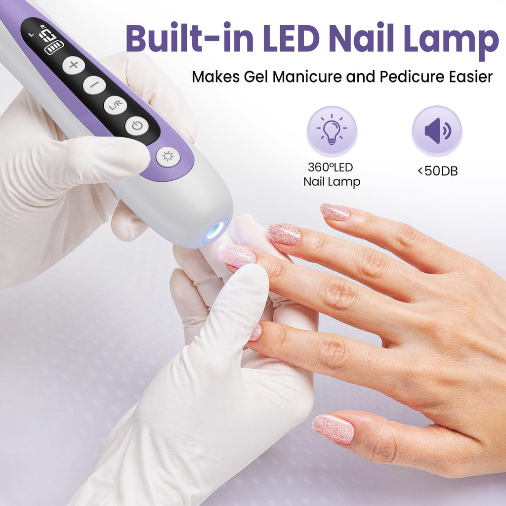 Electric Nail Drill and Cordless Nail File 10-in-1 Manicure Pedicure Kit