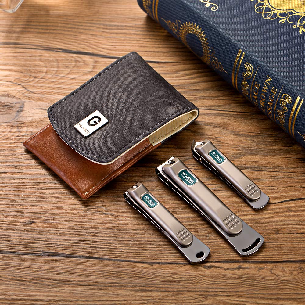 MR.GREEN Stainless Steel Nail Care Kit with Leather Case