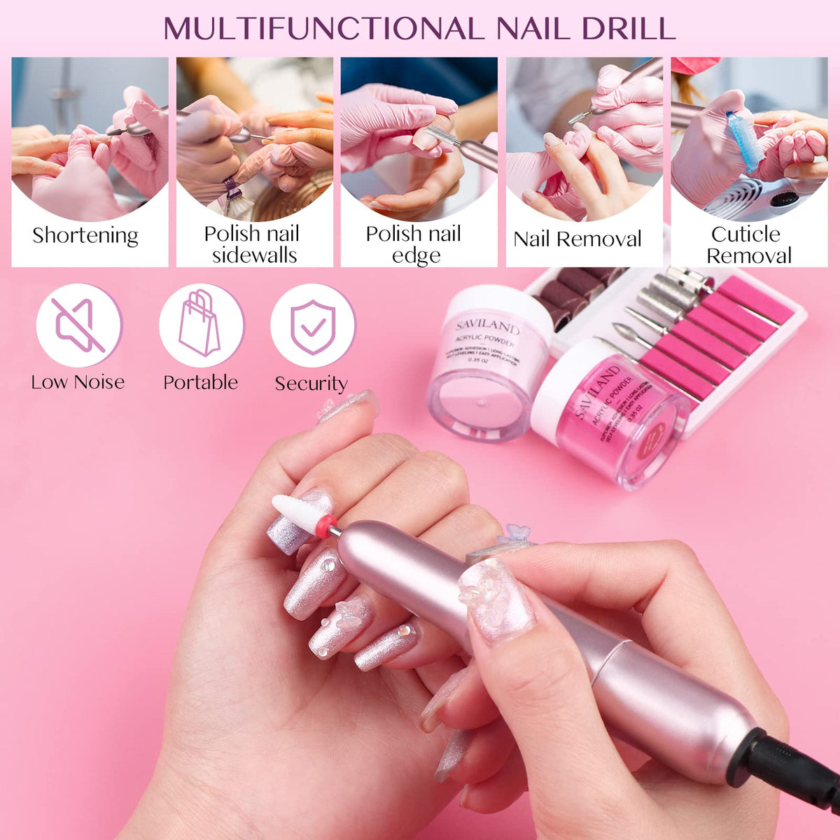 Saviland Acrylic Nail Kit with Drill for Beginners