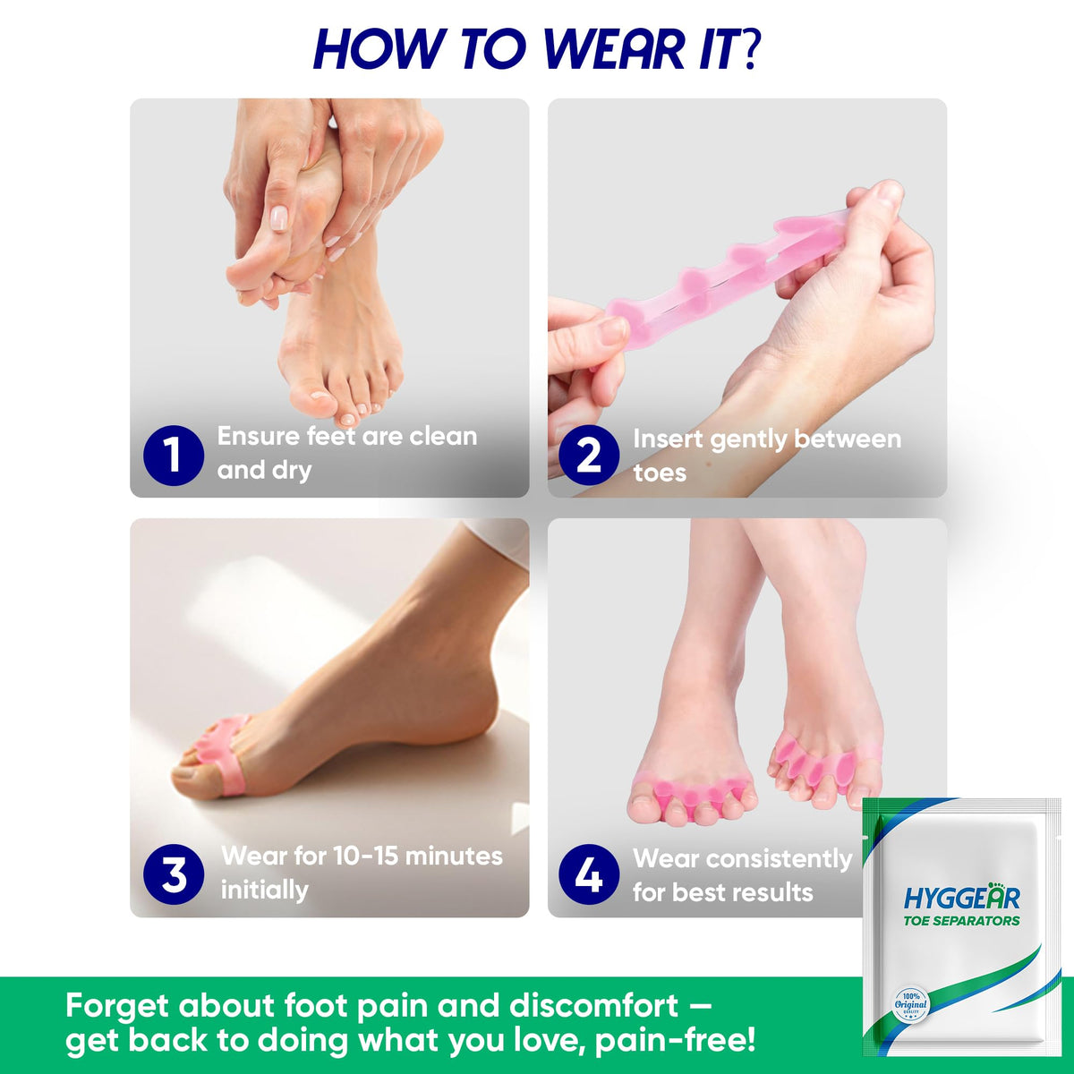 Silicone Gel Toe Separators for Women and Men
