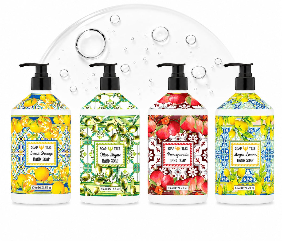 Home and Body Company Soap Tiles Hand Soap Set, 4-Pack, 21.5 fl oz Bottles