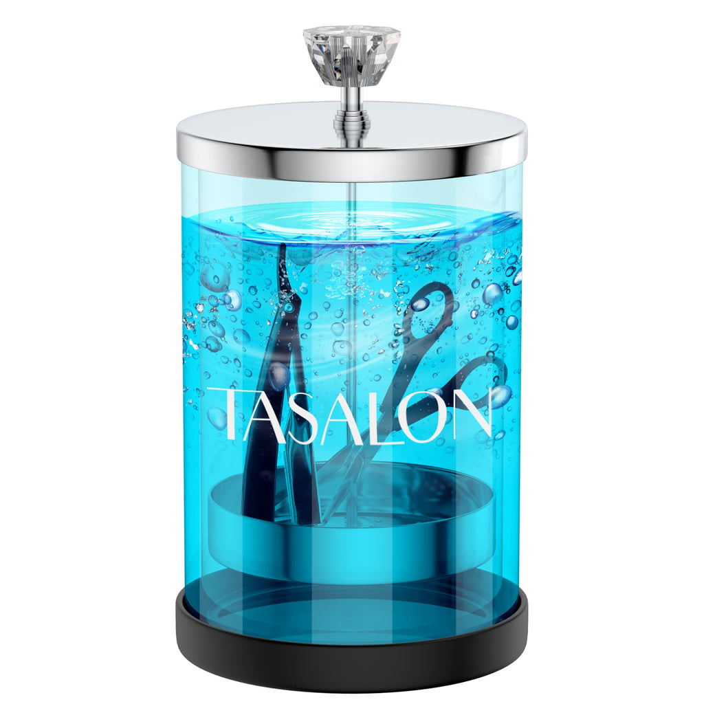 TASALON Disinfectant Jar with Removable Basket, Glass Body and Stainless Cap