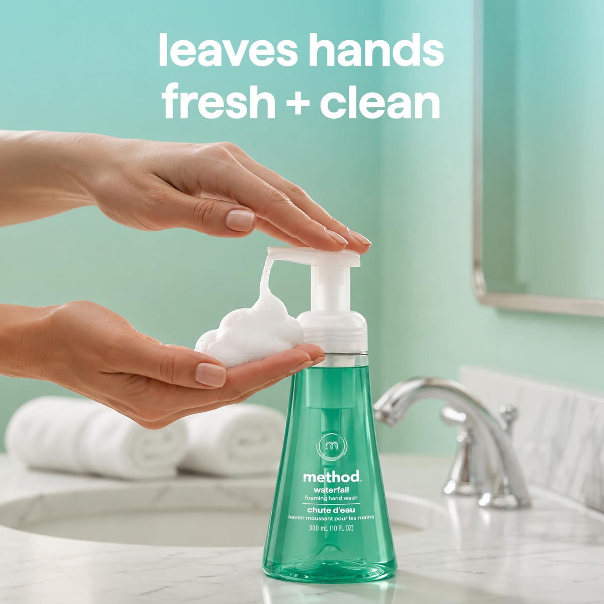 Method Foaming Hand Wash Refill Waterfall, 28 fl oz, 4 Pack