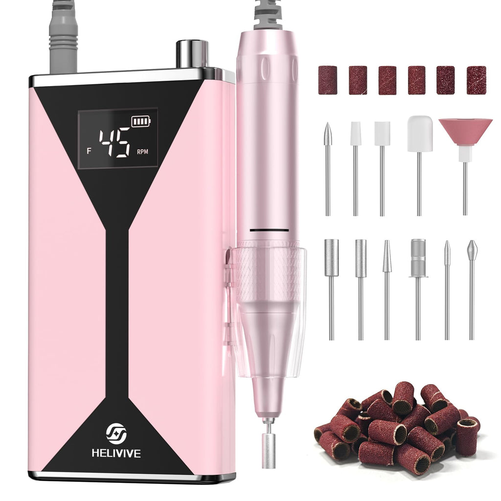 Professional Cordless Electric Nail Drill 45000RPM with 11 Bits