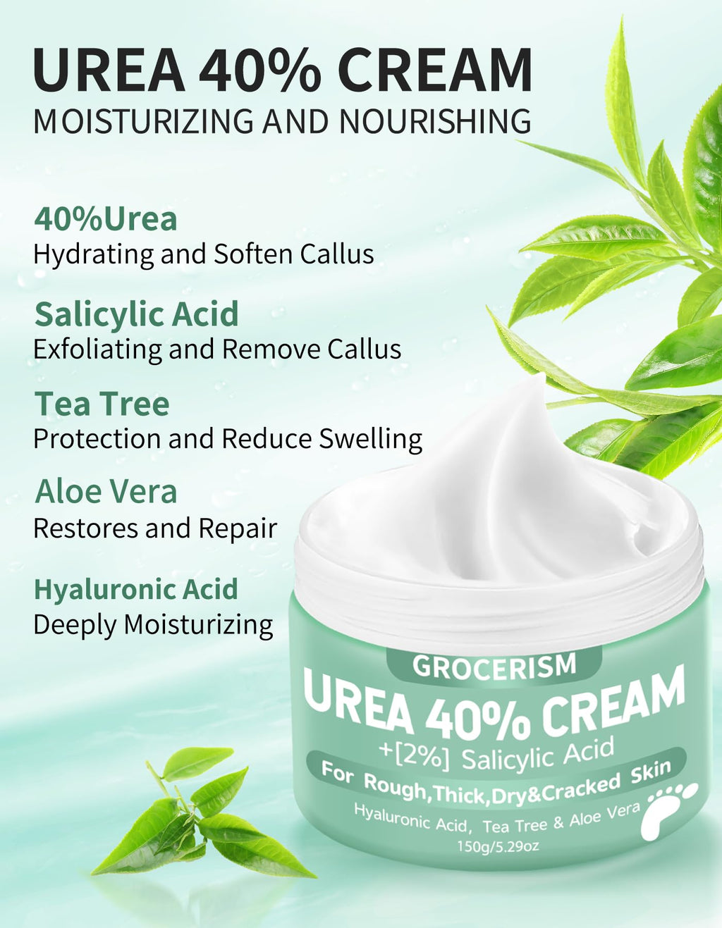 Grocerism Urea Cream with 2% Salicylic Acid for Rough, Dry Skin