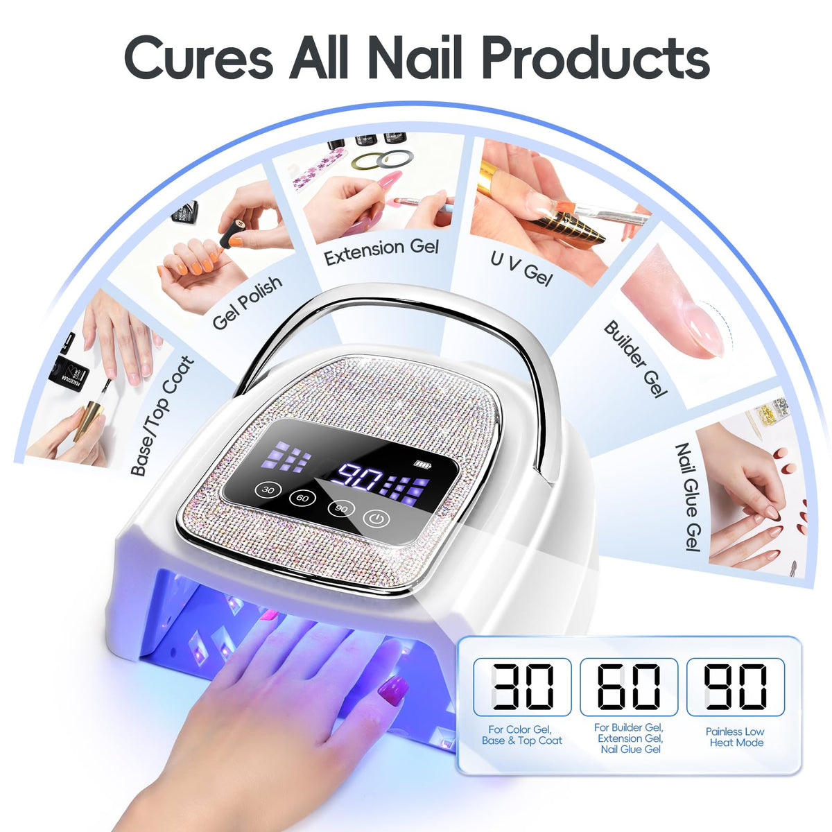 COSCELIA Cordless Rechargeable UV Nail Lamp for Gel Nails