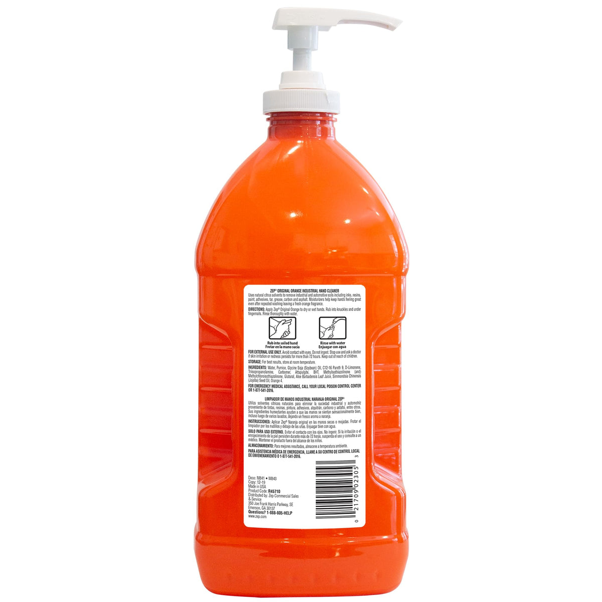 Zep Original Orange Heavy-Duty Hand Cleaner with Pumice, 48 Fl Oz, 6-Pack
