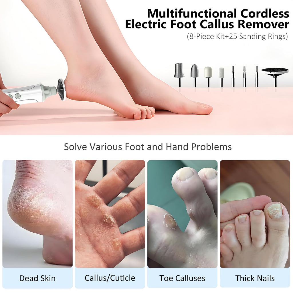 Cordless Electric Foot Callus Remover and Manicure Pedicure Kit