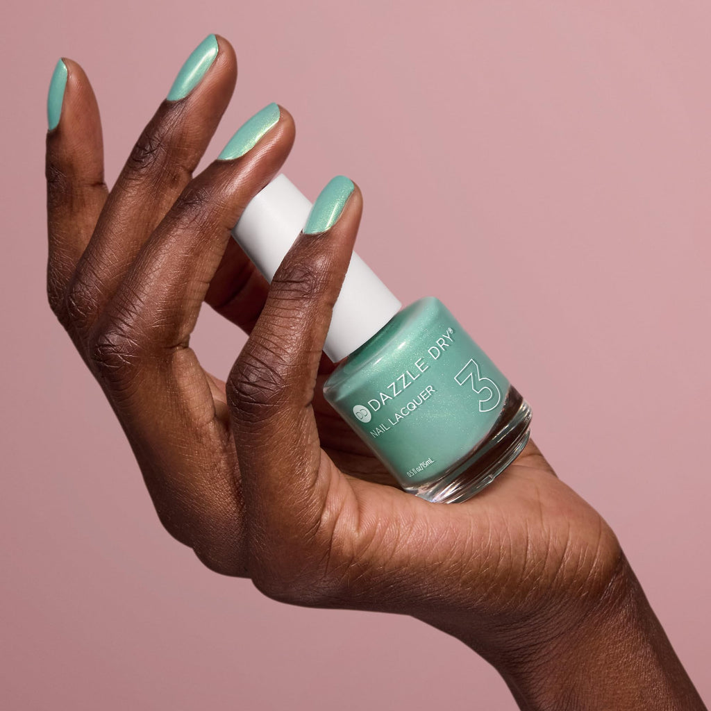 Dazzle Dry Nail Lacquer Step 3 – In Season Seafoam Green Shimmer, 0.5 fl oz