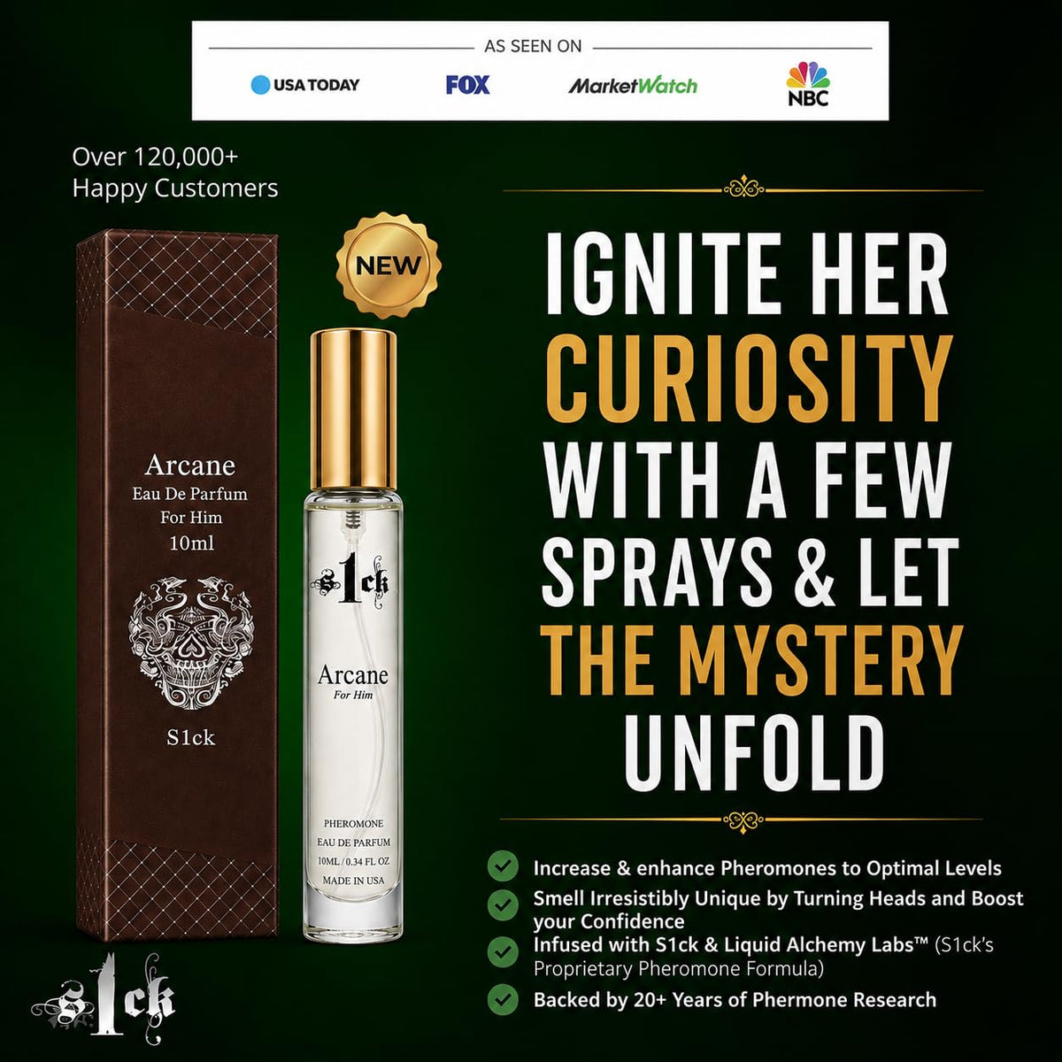 Arcane Pheromone-Infused Cologne for Men, Pineapple Scent, 10ml