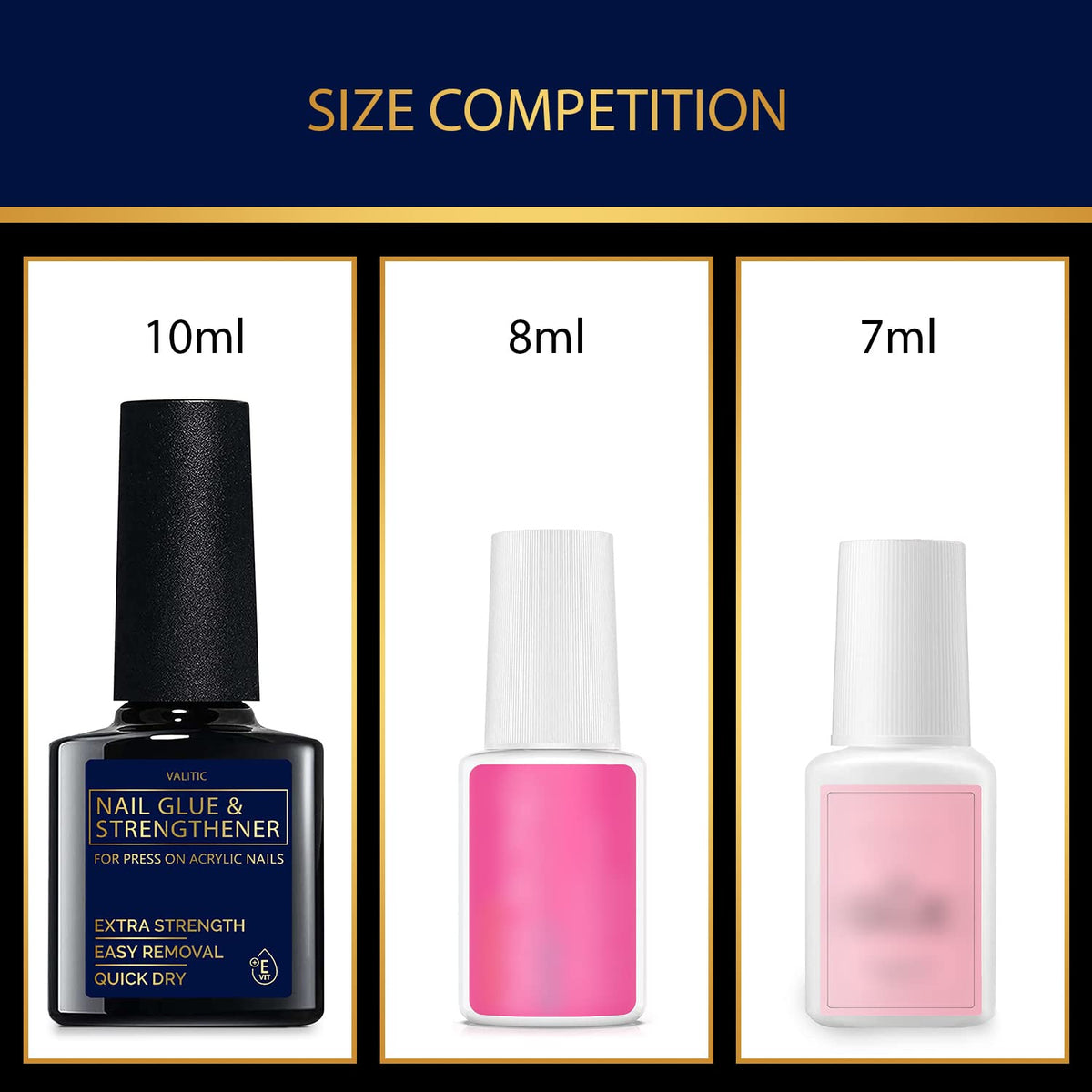 Valitic Nail Glue and Strengthener for Acrylic and Press-On Nails