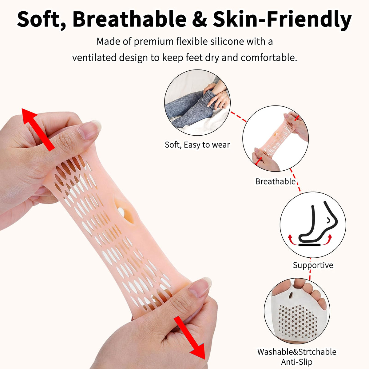 Silicone Toe Separators – Soft Breathable Toe Straighteners for Daily Wear
