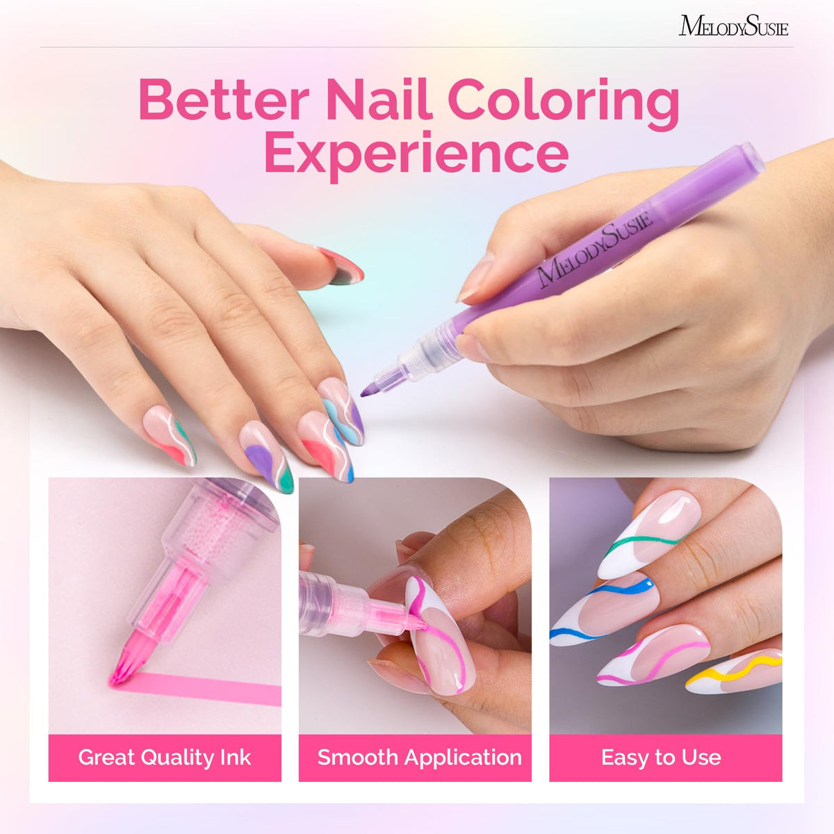 MelodySusie Nail Art Pens Set for Nail Design and Manicure