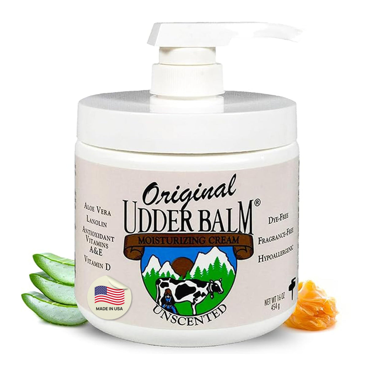 Original Udder Balm Unscented Hypoallergenic Moisturizer for Dry Skin
