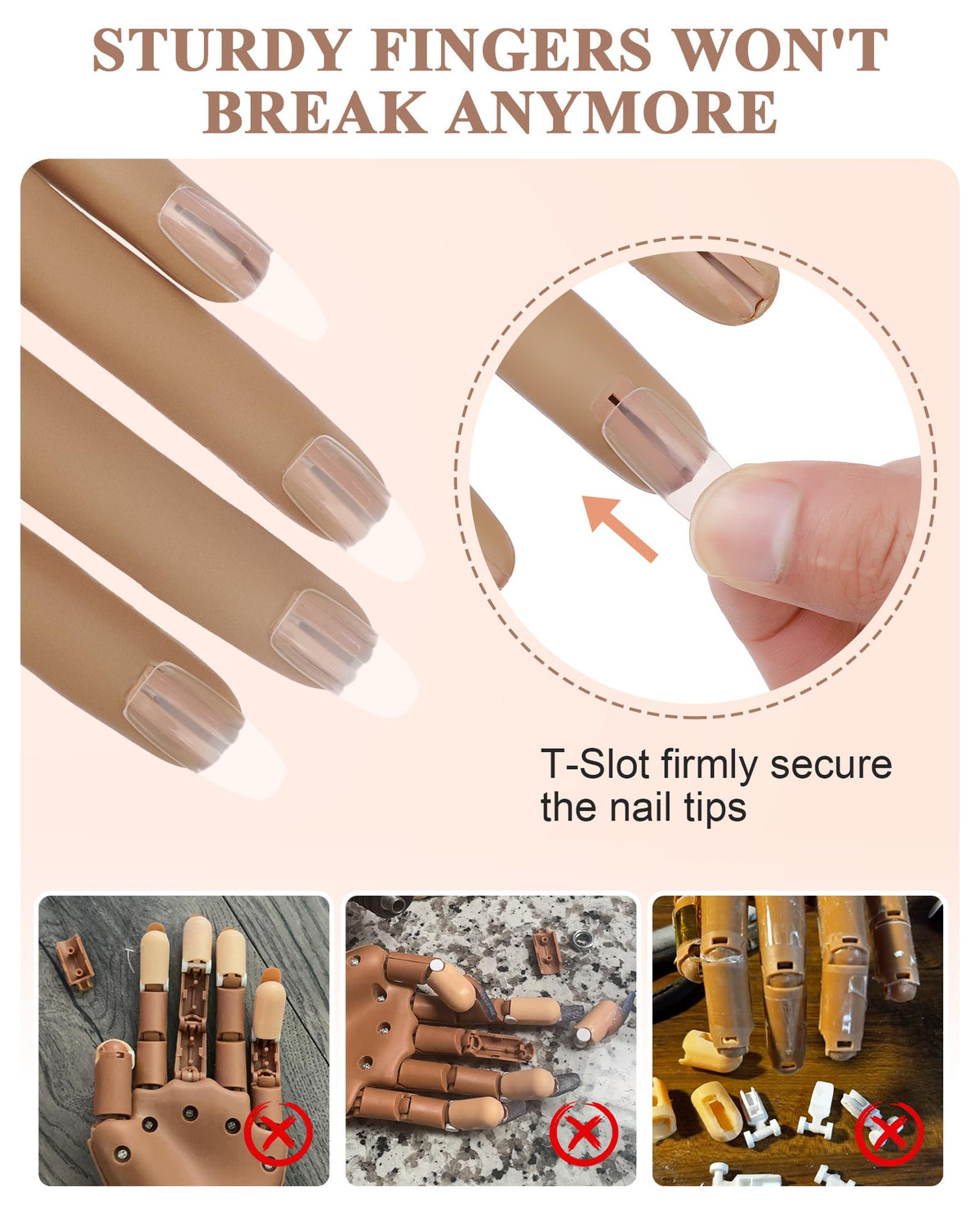 Silicone Nail Practice Hand for Acrylic Nail Training