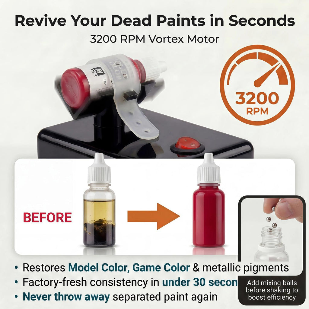 Paint Shaker Hands-Free Vortex Mixer for Model Paint, Nail Polish and Ink