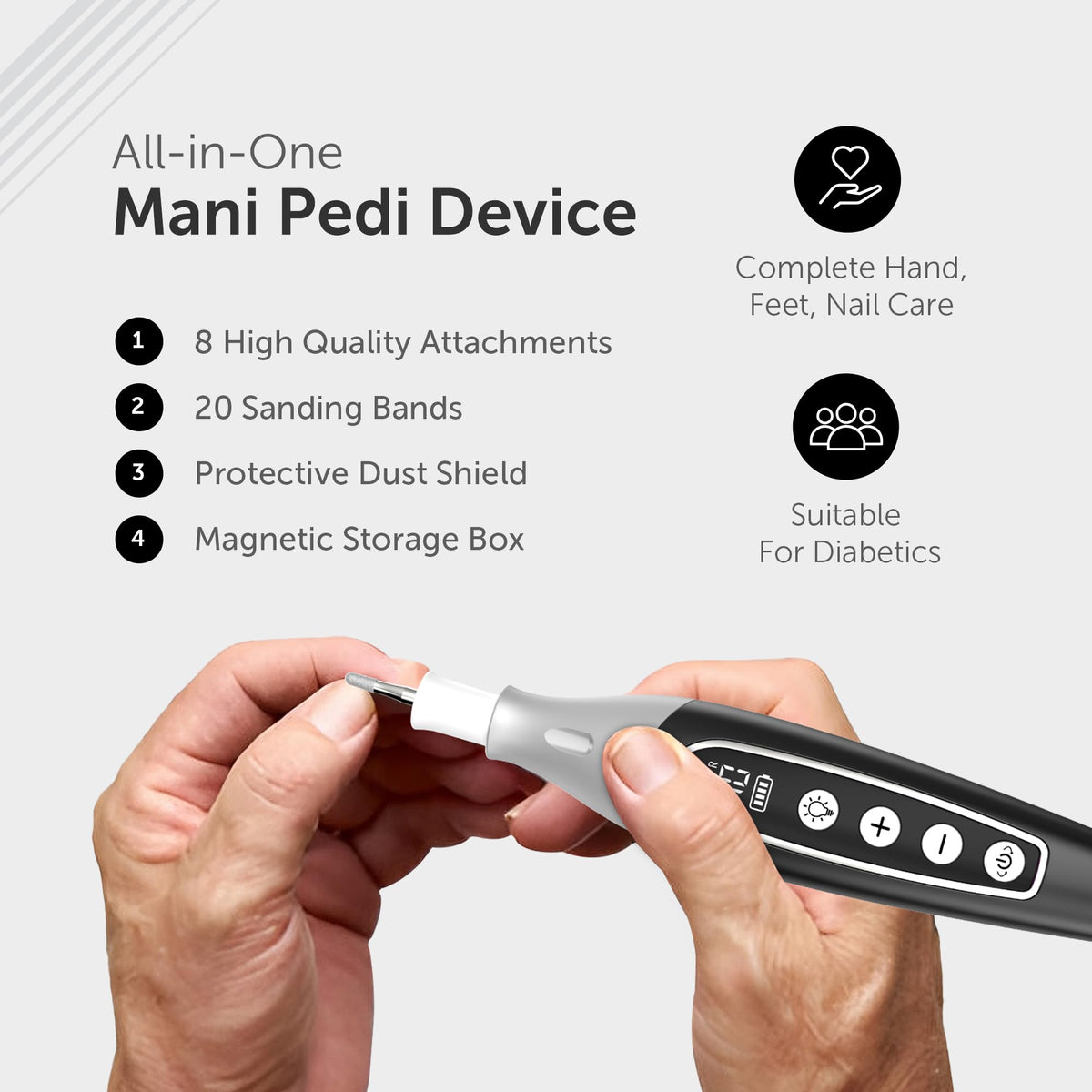 UTILYZE PediLux Pro Cordless Electric Manicure & Pedicure Kit