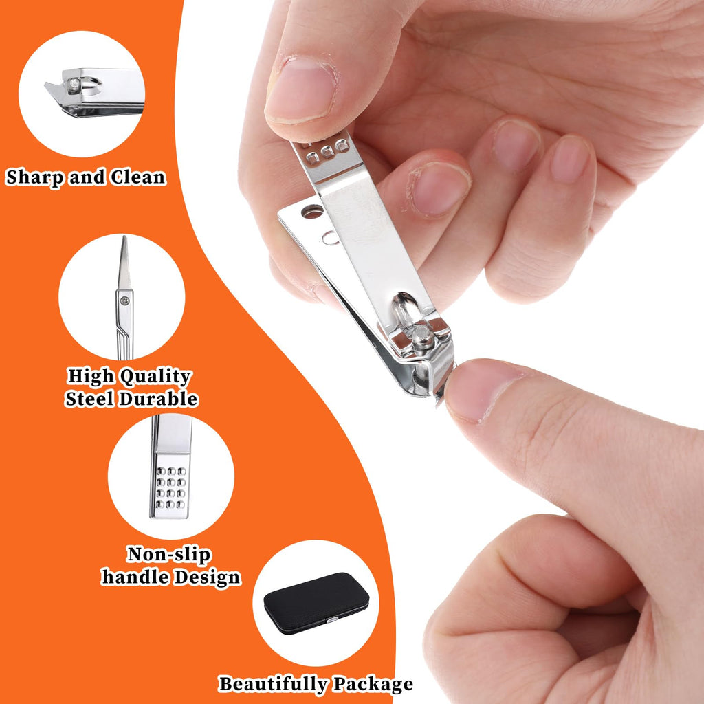 24-Set 8-in-1 Stainless Steel Manicure and Pedicure Kit with Travel Case