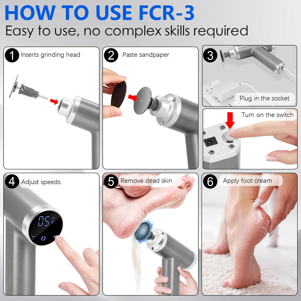 Upgraded Electric Callus Remover for Feet, 4500 RPM Foot Sander