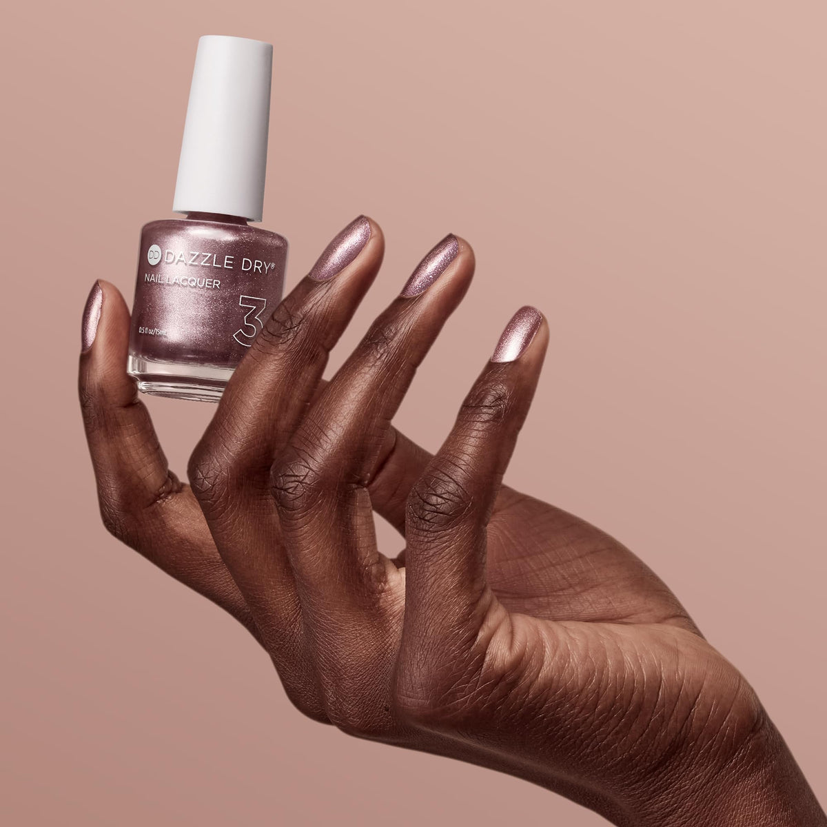 Dazzle Dry Nail Lacquer, Step 3 – Out N' About Rose Gold Metallic, 0.5 fl oz