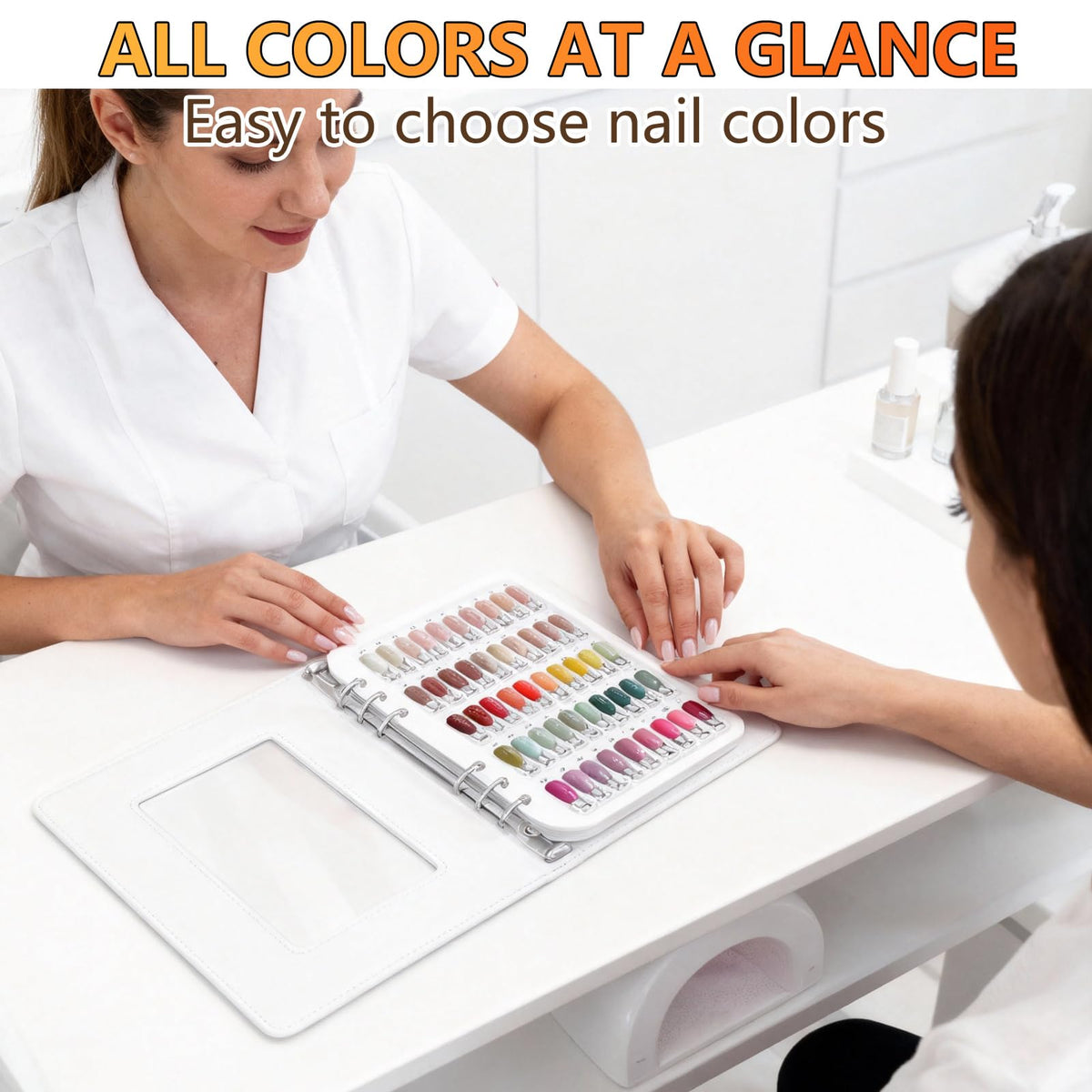 I·B·N G C11 Nail Color Swatch Display Book with Clear Nail Tips, Holds 150 Colors