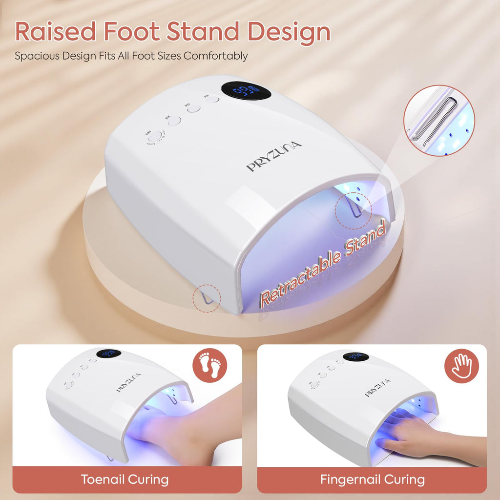 72W UV LED Nail Lamp, Cordless Gel Nail Dryer with Smart Sensor