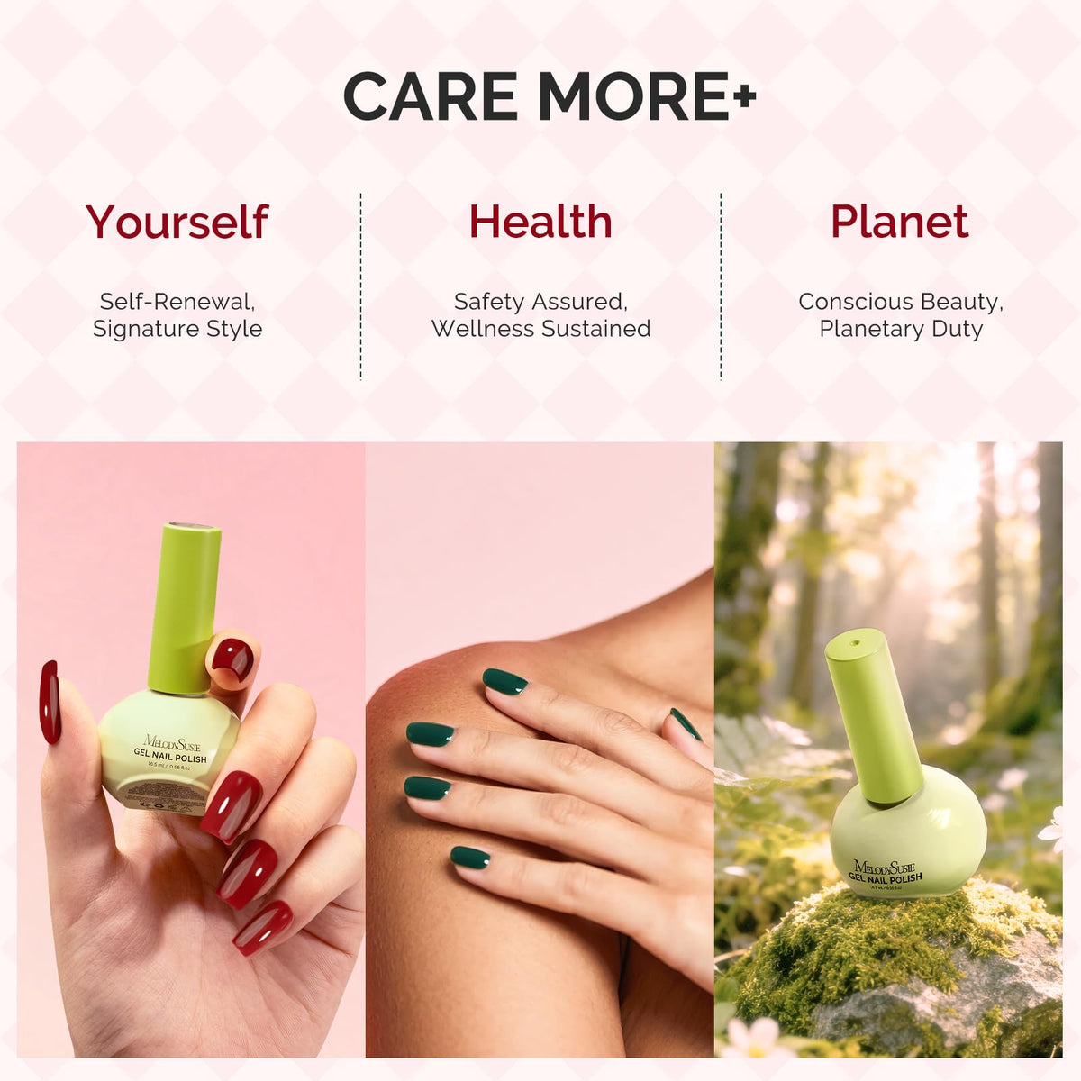 MelodySusie TPO & HEMA-Free Plant-Based Gel Nail Polish Set, 6 Colors