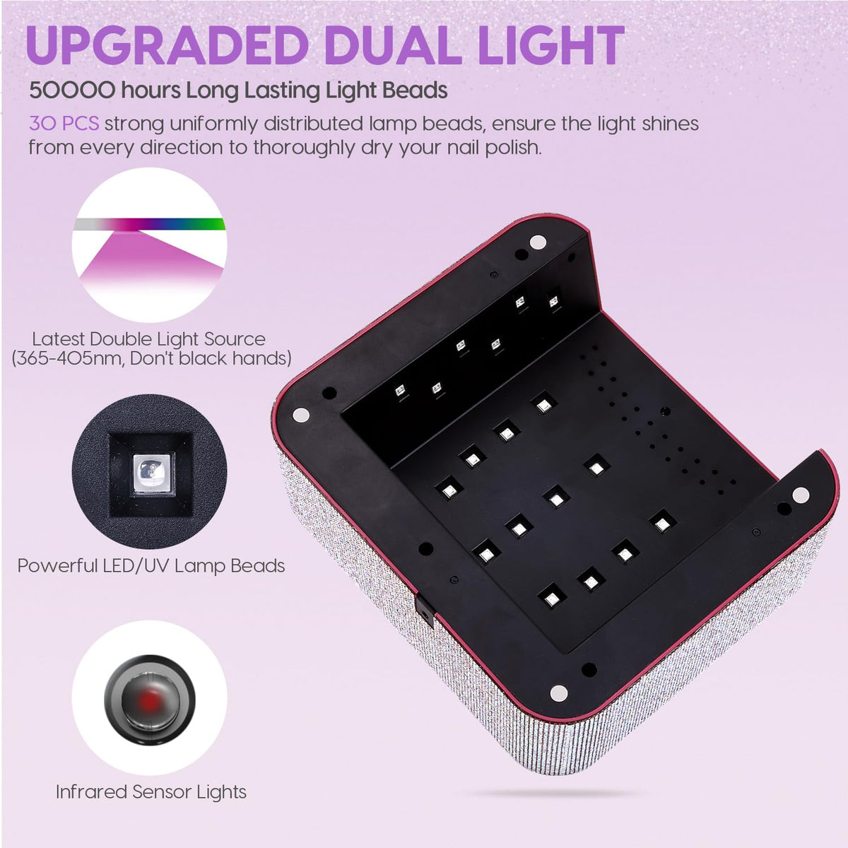 ANBEISTEE Diamond Rechargeable UV Nail Lamp with Timer and Sensor