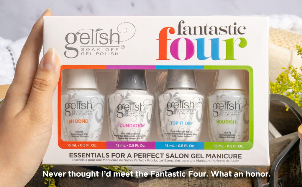 Gelish Fantastic Four Essentials Kit, 0.5 Fl Oz Pack of 4