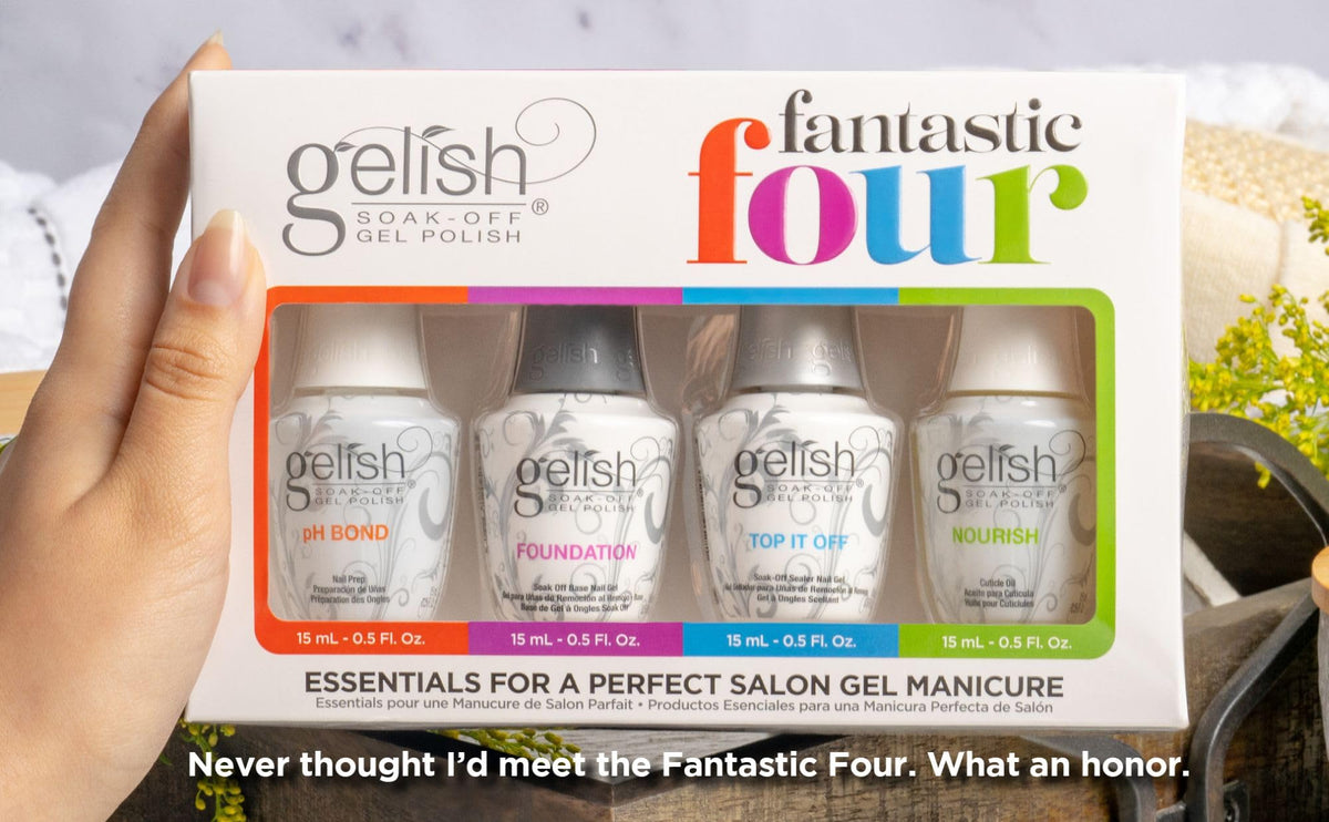 Gelish Fantastic Four Essentials Kit, 0.5 Fl Oz Pack of 4
