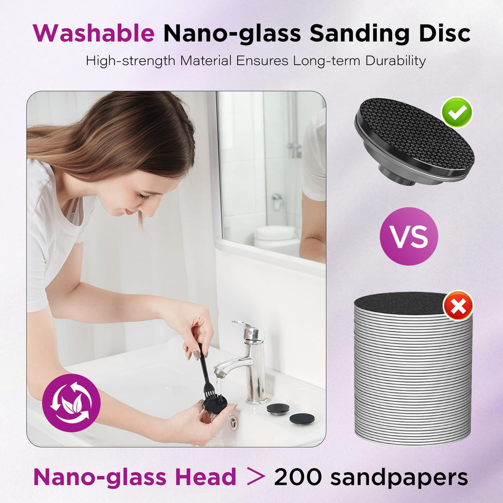Electric Foot Callus Remover with Nano-Glass Heads